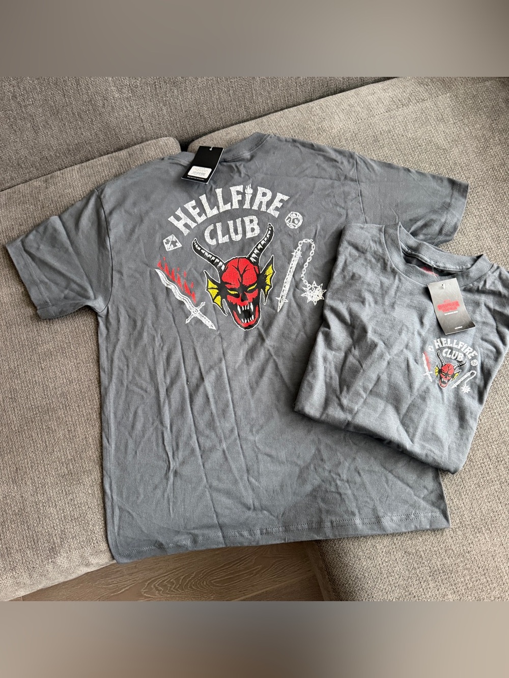NWT Netflix Stranger Things Hellfire Club Graphic Tee - Charcoal Gray